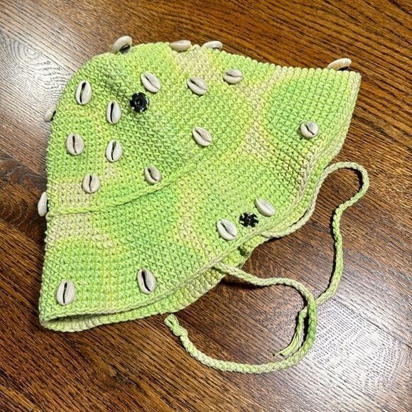 Urban Outfitters Callie Crochet Cowboy Hat Green